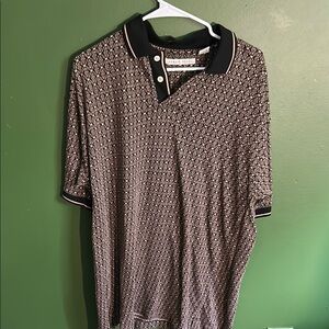 Sophisticated Black and Brown Polo Shirt